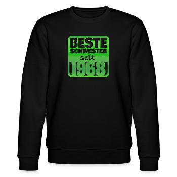 Schwester 1968 - Stanley/Stella Unisex Bio-Sweatshirt CHANGER  - Schwarz - Vorne - Nik (191cm) & Marisol (170cm)