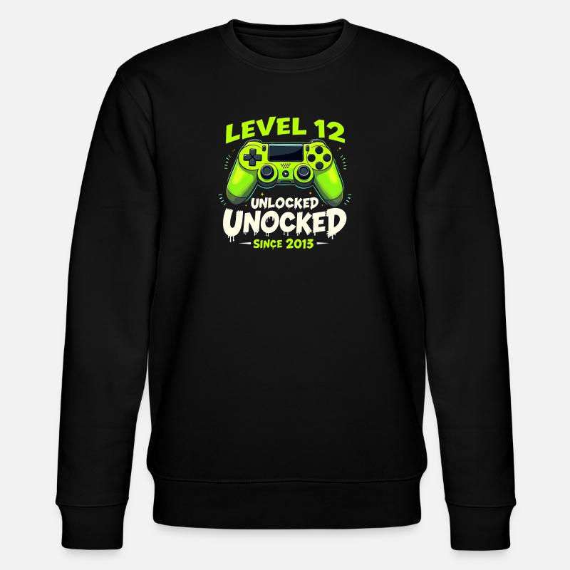 12th Birthday - Game-Freif - Stanley/Stella CHANGER Unisex Organic Sweatshirt - black