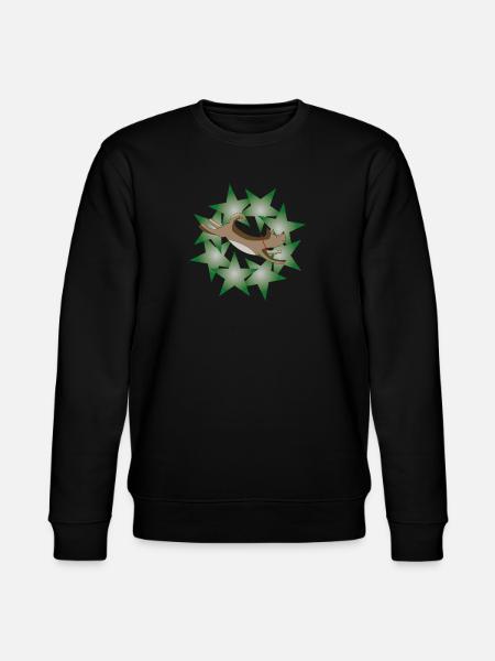 Emmana green stars - Stanley/Stella CHANGER Unisex Organic Sweatshirt - black