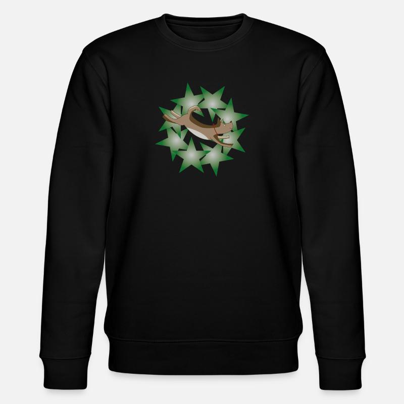 Emmana grüne Sterne - Stanley/Stella Unisex Bio-Sweatshirt CHANGER  - Schwarz