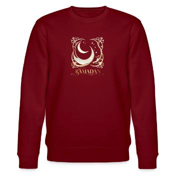 Ramadan Gift Eid Mubarak Islam Allah Muslim - Stanley/Stella CHANGER Unisex Organic Sweatshirt - burgundy - Front - Nik (191cm) & Marisol (170cm)
