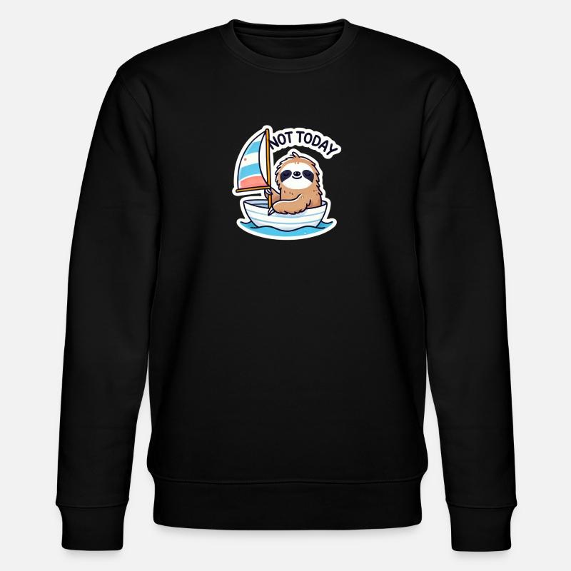 Sailing boat with sloth - Stanley/Stella CHANGER Unisex Organic Sweatshirt - black