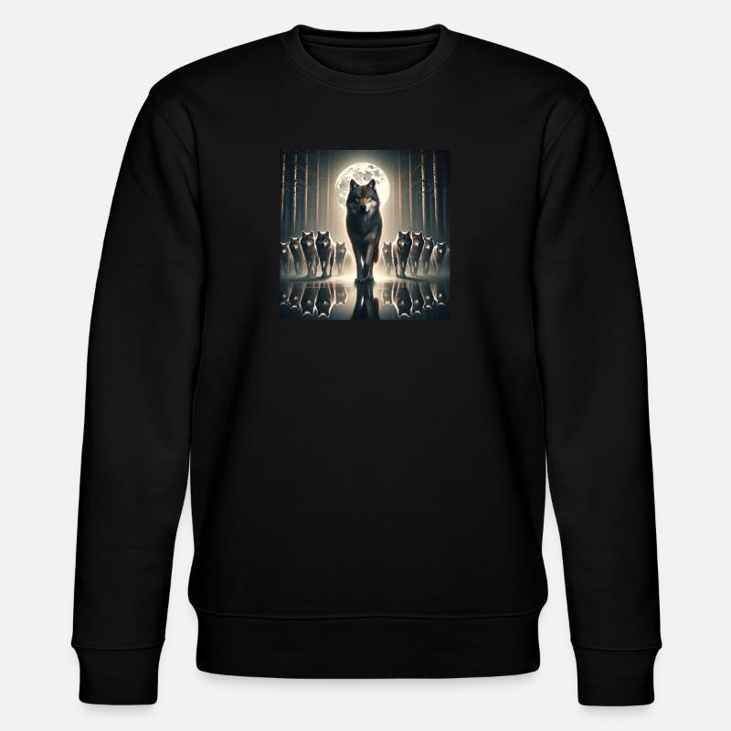 Leitwolf - Stanley/Stella Unisex Bio-Sweatshirt CHANGER  - Schwarz