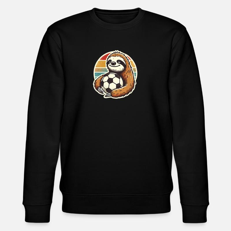 Fußball mit Faultier - Stanley/Stella Unisex Bio-Sweatshirt CHANGER  - Schwarz