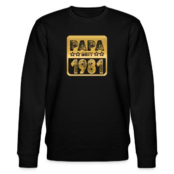 1981 - Stanley/Stella CHANGER Unisex Organic Sweatshirt - black - Front - Nik (191cm) & Marisol (170cm)