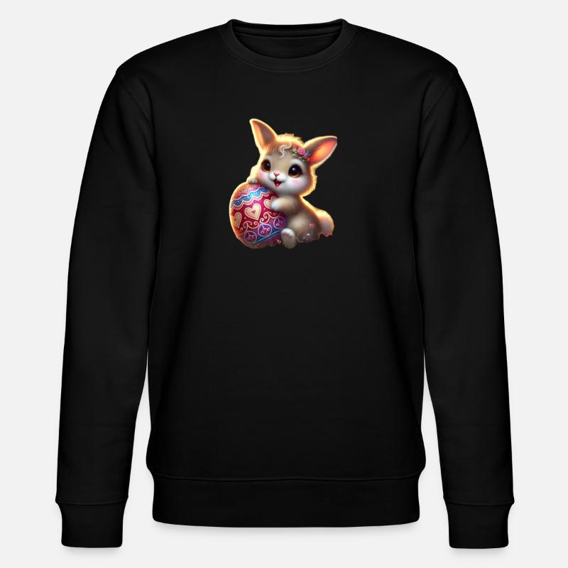 Osterhase mit Ei - Stanley/Stella Unisex Bio-Sweatshirt CHANGER  - Schwarz