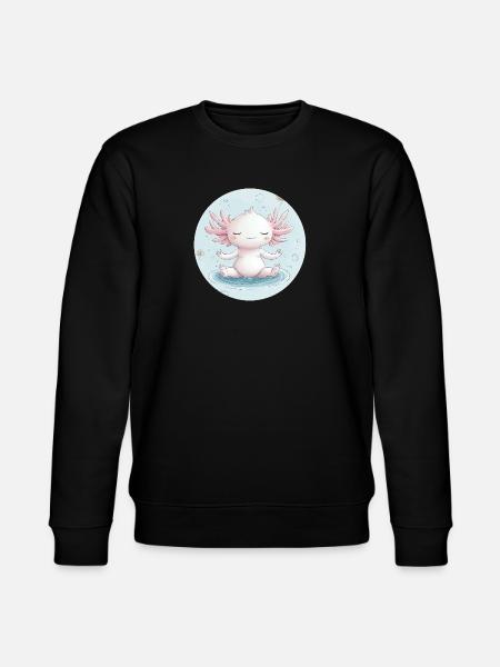 Axolotl Relaxing - Stanley/Stella Unisex Bio-Sweatshirt CHANGER  - Schwarz