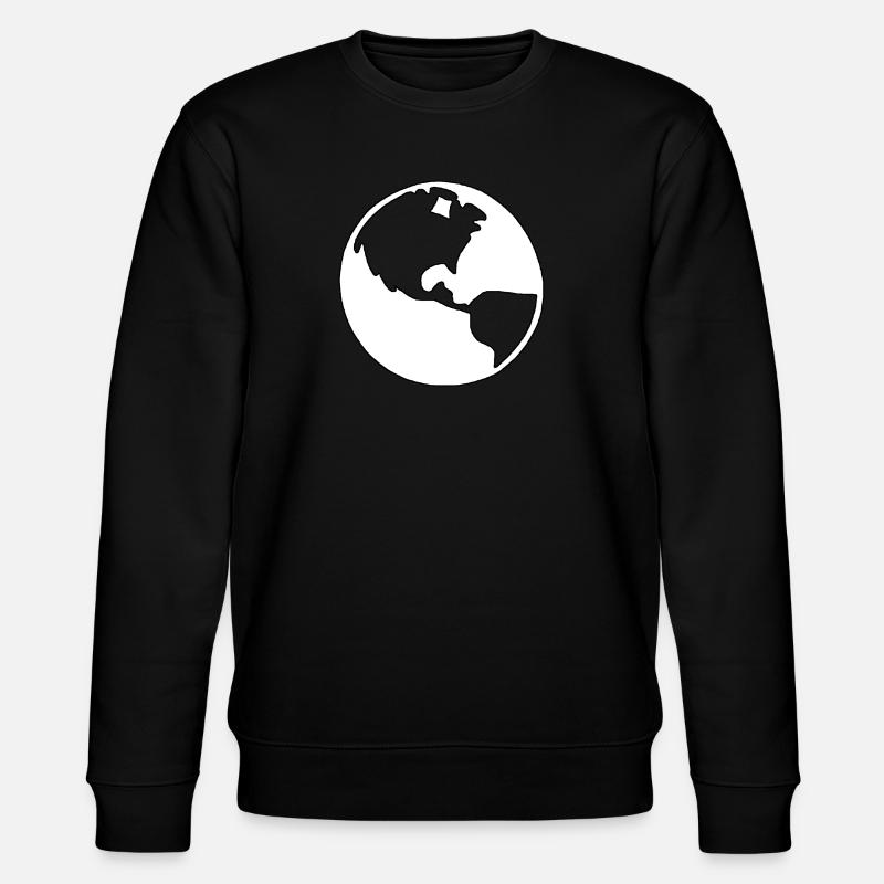 Erdkugel Silhouette - Stanley/Stella Unisex Bio-Sweatshirt CHANGER  - Schwarz
