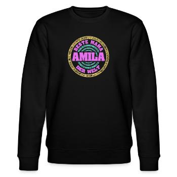 Mutter Amila - Stanley/Stella Unisex Bio-Sweatshirt CHANGER  - Schwarz - Vorne - Nik (191cm) & Marisol (170cm)
