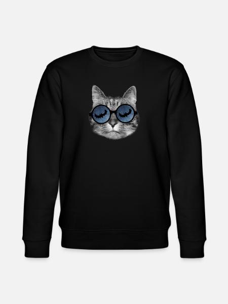 Halloween Katze - Stanley/Stella Unisex Bio-Sweatshirt CHANGER  - Schwarz