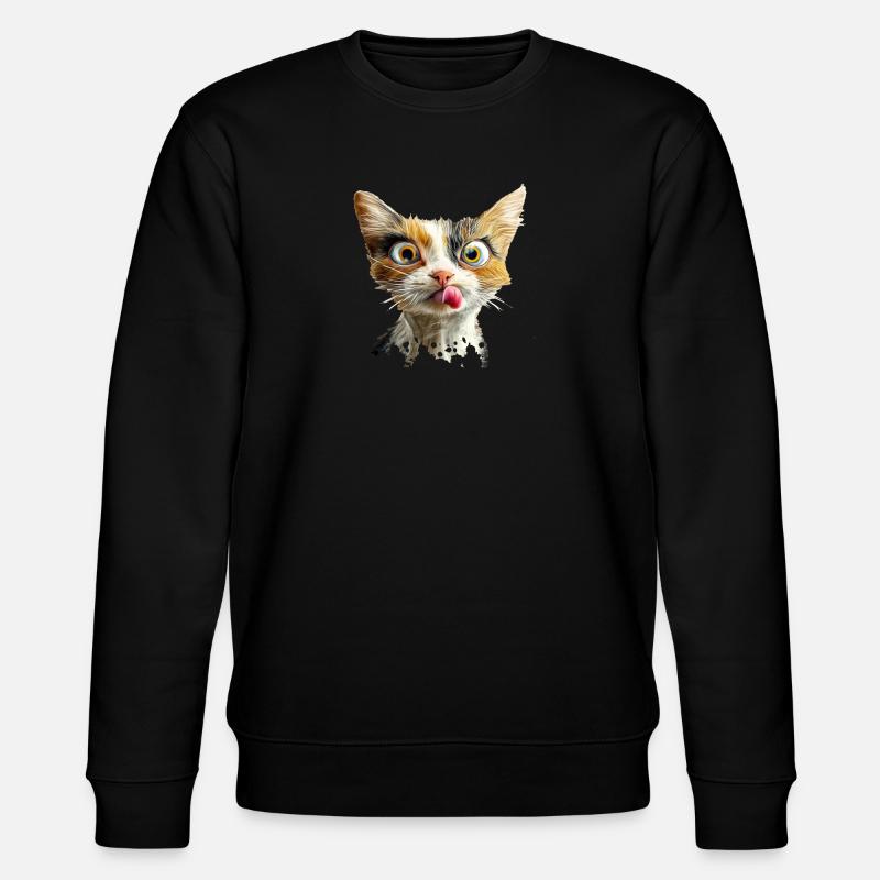 Funny Cat - Stanley/Stella Unisex Bio-Sweatshirt CHANGER  - Schwarz