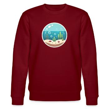 Unterwasserblase - Stanley/Stella Unisex Bio-Sweatshirt CHANGER  - Burgunderrot - Vorne - Nik (191cm) & Marisol (170cm)
