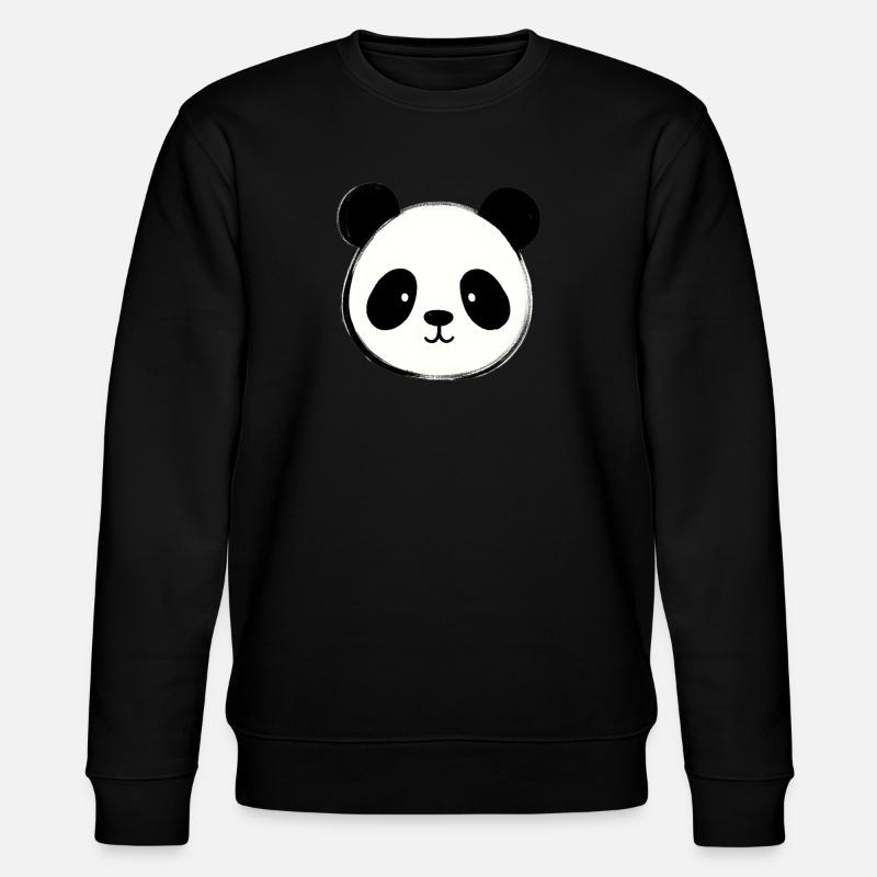 Süßer Panda - Stanley/Stella Unisex Bio-Sweatshirt CHANGER  - Schwarz