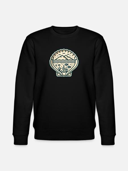 Muschel mit Meerblick - Stanley/Stella Unisex Bio-Sweatshirt CHANGER  - Schwarz