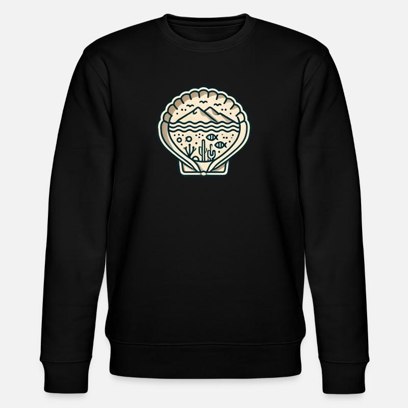 Muschel mit Meerblick - Stanley/Stella Unisex Bio-Sweatshirt CHANGER  - Schwarz