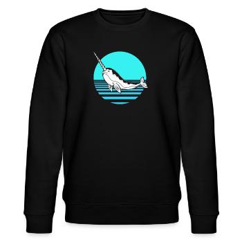 Narwal - Stanley/Stella Unisex Bio-Sweatshirt CHANGER  - Schwarz - Vorne - Nik (191cm) & Marisol (170cm)