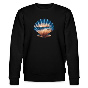 Muschel Strand Szene Serene Ozean Landschaft - Stanley/Stella Unisex Bio-Sweatshirt CHANGER  - Schwarz - Vorne - Nik (191cm) & Marisol (170cm)