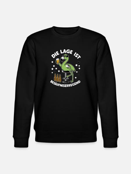Funny green flamingo - Stanley/Stella CHANGER Unisex Organic Sweatshirt - black