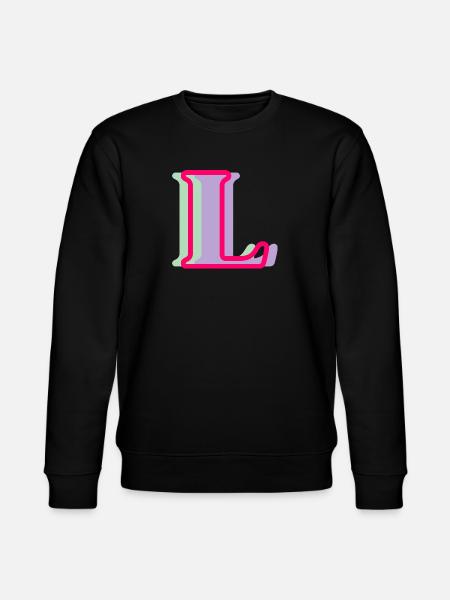 Mehrfarbiger Buchstabe l - Stanley/Stella Unisex Bio-Sweatshirt CHANGER  - Schwarz
