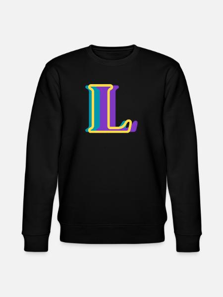 Mehrfarbiger Buchstabe l - Stanley/Stella Unisex Bio-Sweatshirt CHANGER - Schwarz
