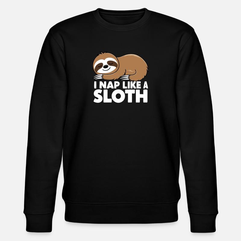 Sloth Sloths Sleeping Lazy - Stanley/Stella CHANGER Unisex Organic Sweatshirt - black