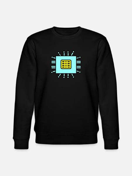 Digital Computer Chip Icon - Stanley/Stella CHANGER Unisex Organic Sweatshirt - black