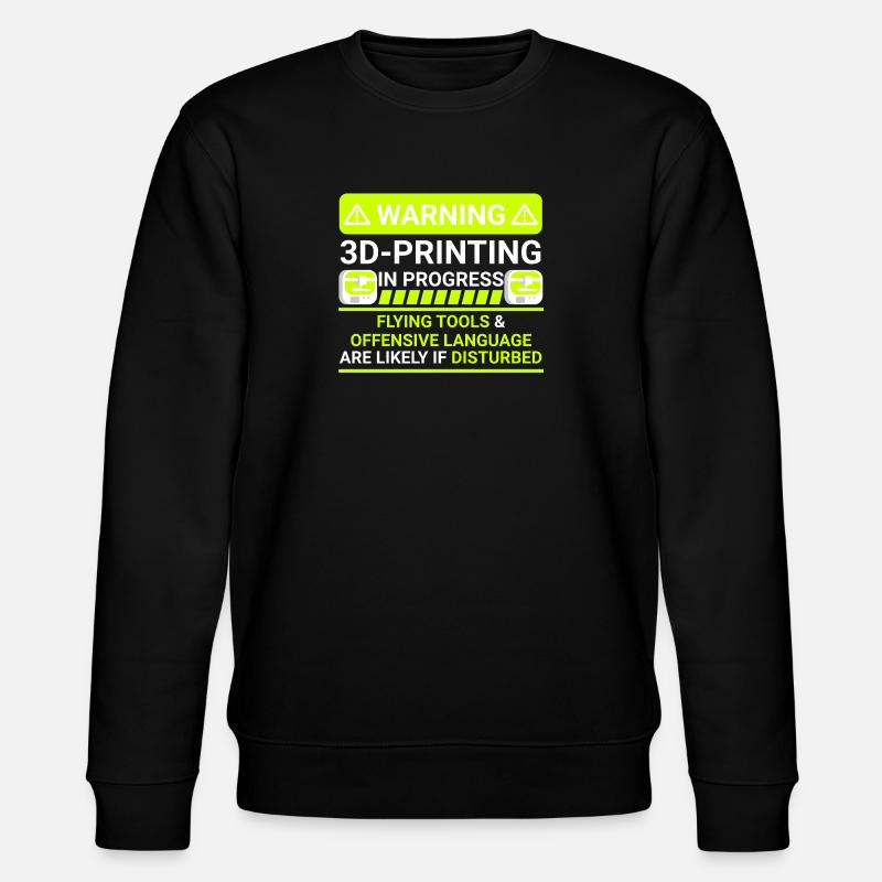 warning 3d printing in progress - Stanley/Stella Unisex Bio-Sweatshirt CHANGER - Schwarz