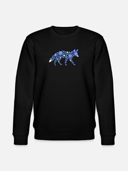 Nordic Floral - Heller Blaufuchs - Stanley/Stella Unisex Bio-Sweatshirt CHANGER  - Schwarz