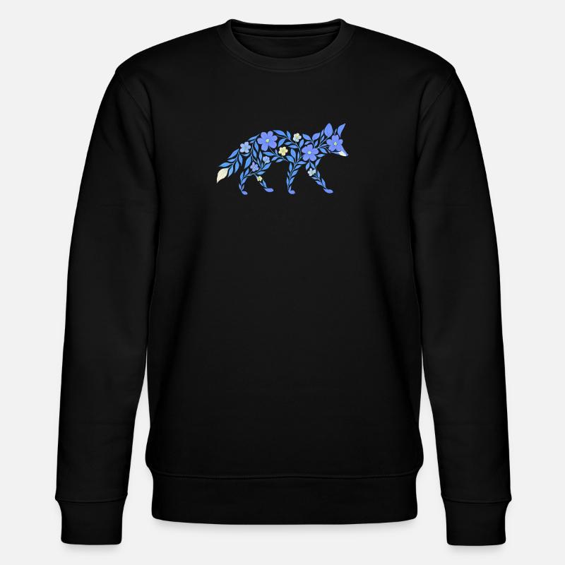 Nordic Floral - Heller Blaufuchs - Stanley/Stella Unisex Bio-Sweatshirt CHANGER  - Schwarz
