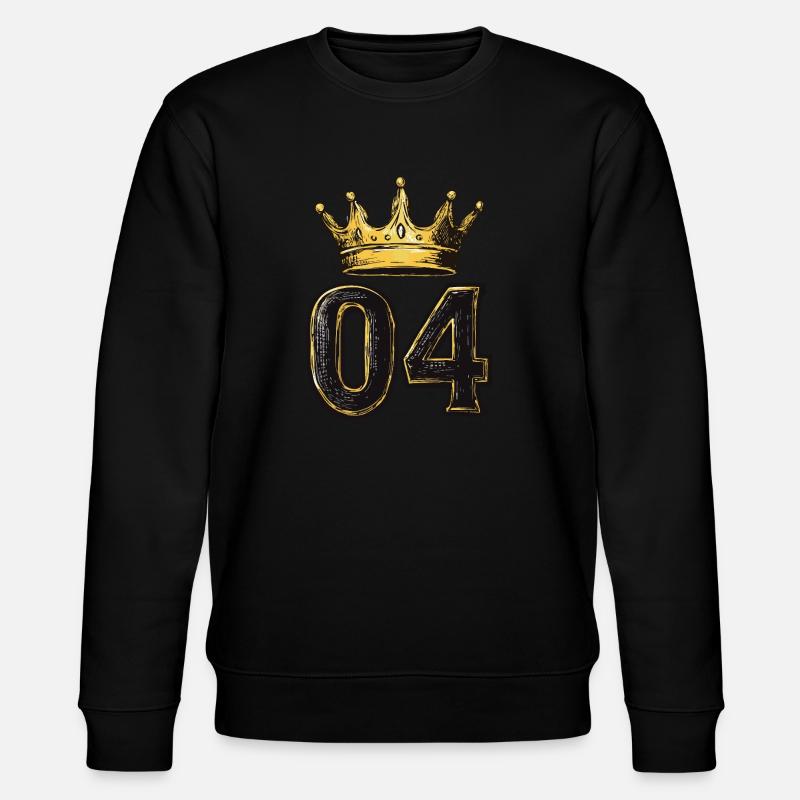 4 Number Crown - Stanley/Stella CHANGER Unisex Organic Sweatshirt - black