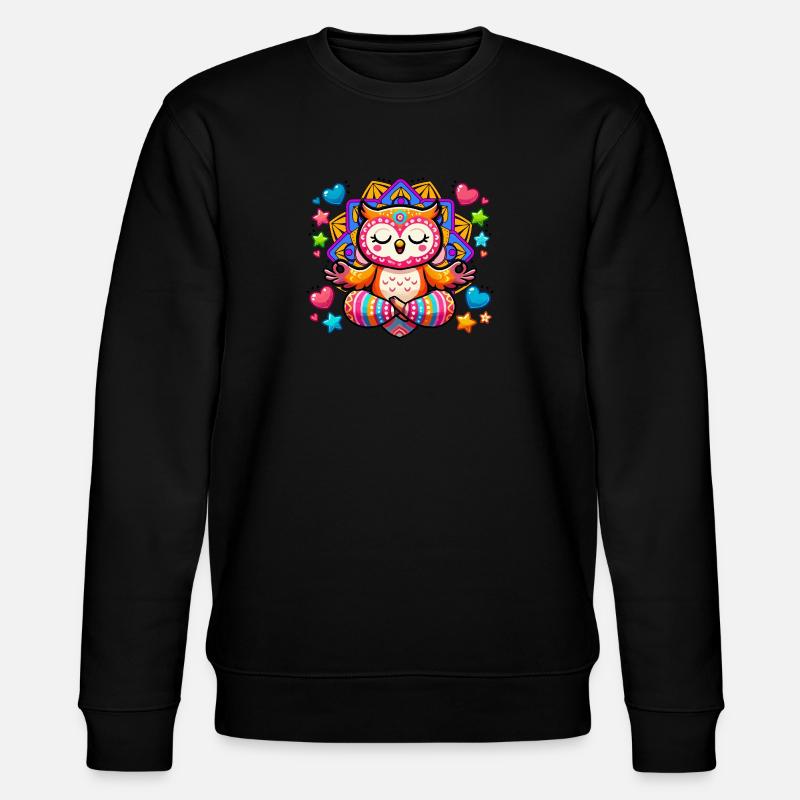 Eule Mandala Yoga - Stanley/Stella Unisex Bio-Sweatshirt CHANGER  - Schwarz