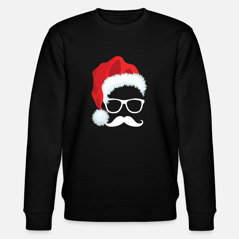 Xmas Hut mit Schnurrbart - Stanley/Stella Unisex Bio-Sweatshirt CHANGER  - Schwarz