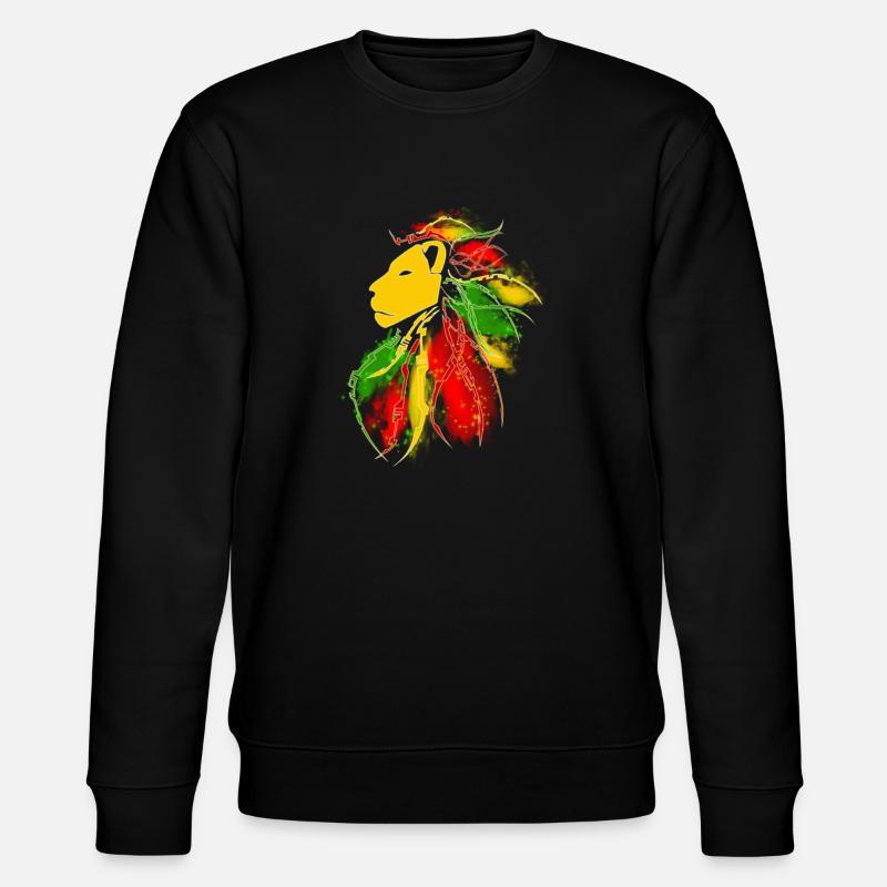 lion_rasta_dread - Stanley/Stella Unisex Bio-Sweatshirt CHANGER  - Schwarz