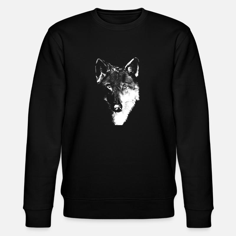 Weißer Wolf - Stanley/Stella Unisex Bio-Sweatshirt CHANGER  - Schwarz