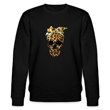 Totenkopf Sonnenblume Bandana Mädchen - Stanley/Stella Unisex Bio-Sweatshirt CHANGER  - Schwarz - Vorne - Nik (191cm) & Marisol (170cm)
