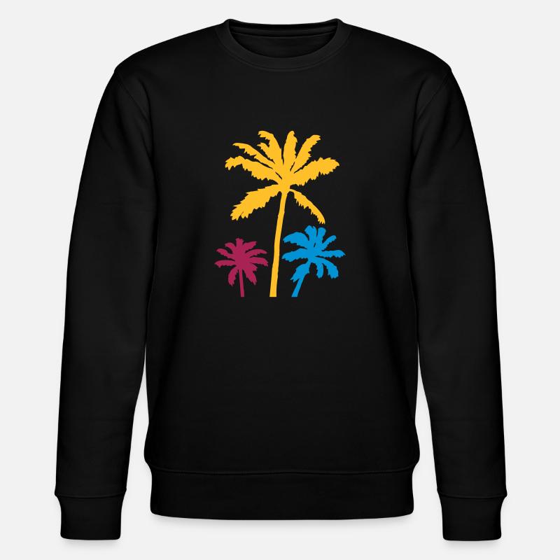 Silhouette Palmiers Coucher de soleil - Sweat bio CHANGER Stanley/Stella Unisexe - noir