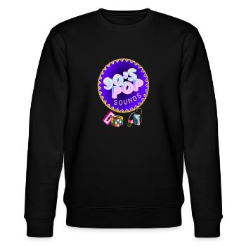 90er Jahre Pop Sounds Retro - Stanley/Stella Unisex Bio-Sweatshirt CHANGER  - Schwarz - Vorne - Nik (191cm) & Marisol (170cm)