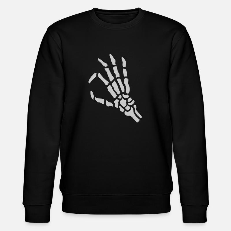 Hand Geste Skelett Loch - Stanley/Stella Unisex Bio-Sweatshirt CHANGER  - Schwarz