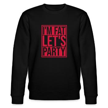 im fat lets party - Stanley/Stella Unisex Bio-Sweatshirt CHANGER  - Schwarz - Vorne - Nik (191cm) & Marisol (170cm)