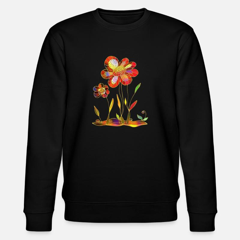 Blumen - Stanley/Stella Unisex Bio-Sweatshirt CHANGER  - Schwarz