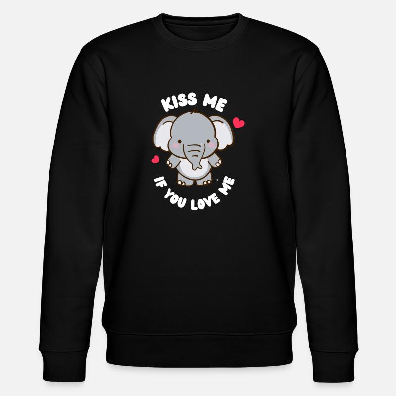 süßes Kinderdesign mit Elefant - Stanley/Stella Unisex Bio-Sweatshirt CHANGER  - Schwarz