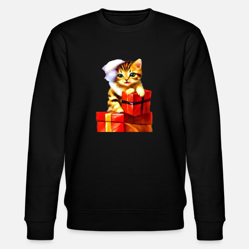 Cristmas Kitten - Stanley/Stella Unisex Bio-Sweatshirt CHANGER  - Schwarz