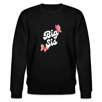 Big Sis - perfekt für die große Schwester - Stanley/Stella Unisex Bio-Sweatshirt CHANGER  - Schwarz - Vorne - Nik (191cm) & Marisol (170cm)