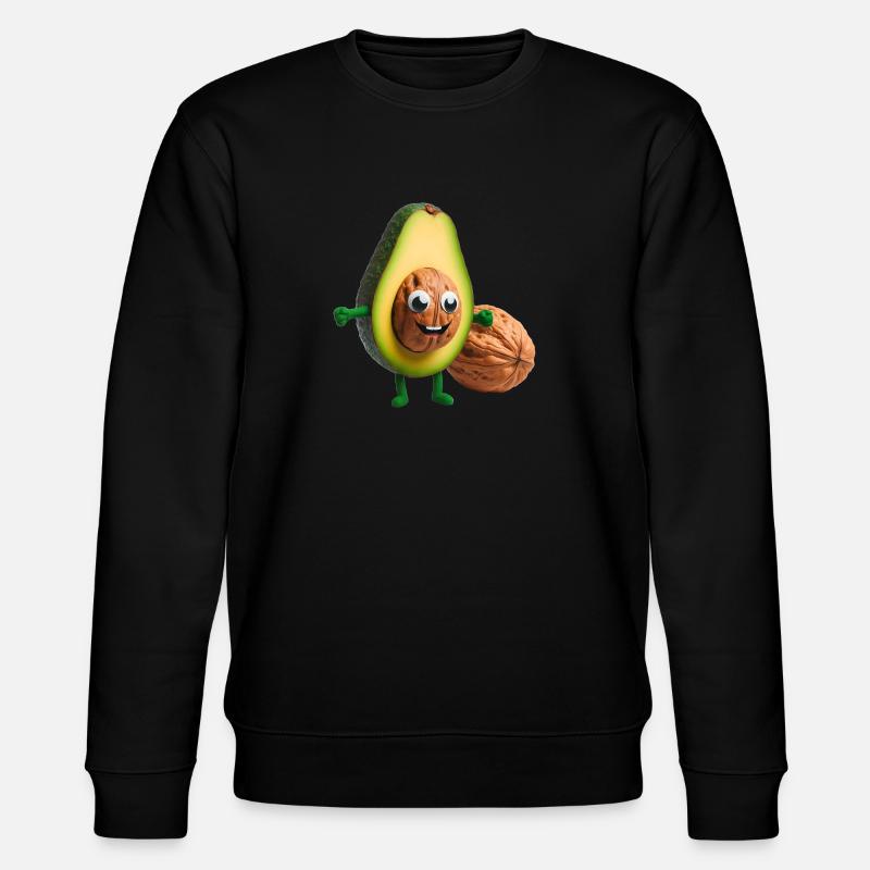 Avocado with walnut kernel - Stanley/Stella CHANGER Unisex Organic Sweatshirt - black