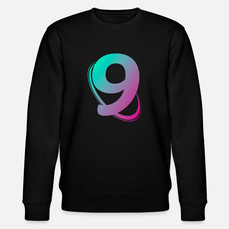 Number 9 multicolor - Stanley/Stella CHANGER Unisex Organic Sweatshirt - black