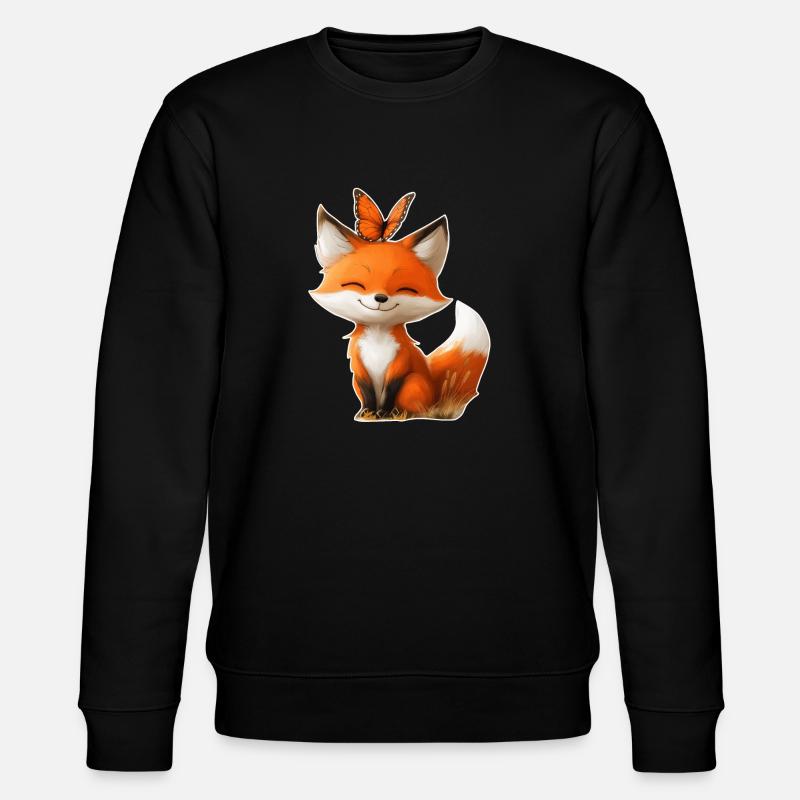 Renard avec papillon - Sweat bio CHANGER Stanley/Stella Unisexe - noir