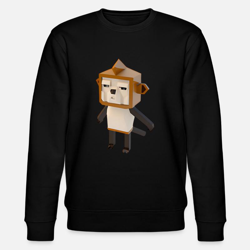 Polygon Affe - Stanley/Stella Unisex Bio-Sweatshirt CHANGER  - Schwarz