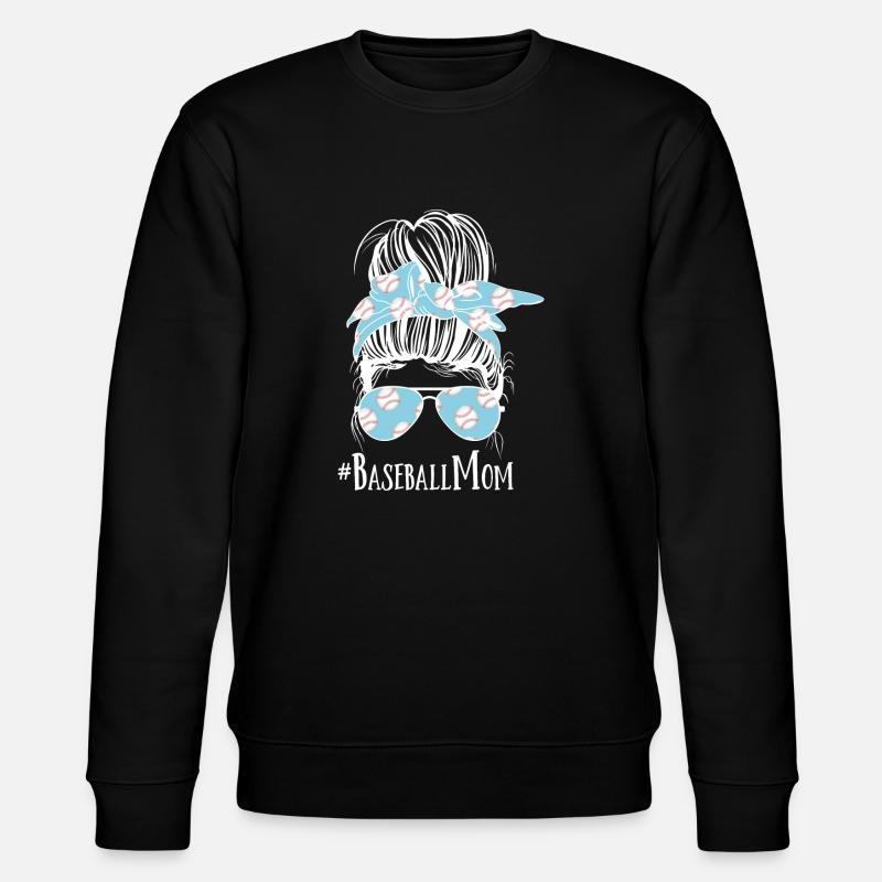 Baseball Mom - Stanley/Stella CHANGER Unisex Organic Sweatshirt - black