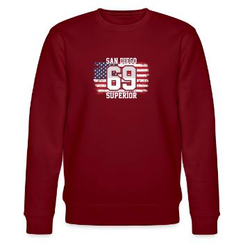 San Diego - Stanley/Stella Unisex Bio-Sweatshirt CHANGER  - Burgunderrot - Vorne - Nik (191cm) & Marisol (170cm)
