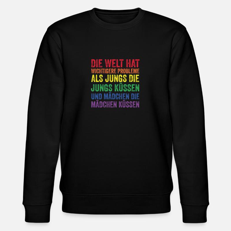 Regenbogenfahne - Stanley/Stella Unisex Bio-Sweatshirt CHANGER  - Schwarz